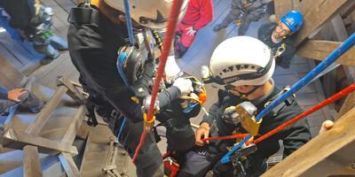 Actiebeeld in de toren van het belfort