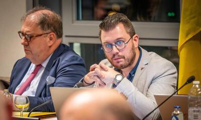 Burgemeester Christoph D’Haese en gemeenteraadsvoorzitter David Coppens