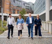 Nieuwe deputatie Oost-Vlaanderen. Vlnr: David Coppens, Dagmar Beernaert, Kurt Moens en Joke Schauvliege